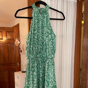 Green Floral Mini Dress